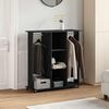 vidaXL Garde-robe avec roues noir 102x38x110 cm bois d'ing&eacute;nierie
