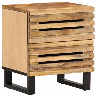 vidaXL Tables de chevet 2 pcs 40x34x46 cm bois massif de manguier brut