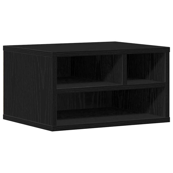vidaXL Support d'imprimante avec stockage Chêne noir 40 x 32 x 22,5 cm