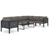 vidaXL Canap&eacute; sectionnel avec coussin R&eacute;sine tress&eacute;e Anthracite