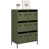 vidaXL Buffet haut vert olive 68x39x101,5 cm acier