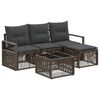 vidaXL Ensemble de canap&eacute; de jardin 5 pc Gris polyrotin