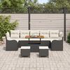 vidaXL Ensemble de canap&eacute; de jardin avec coussin 10 pcs Noir polyrotin