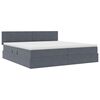 vidaXL Lit avec rangement et LED Gris fonc&eacute; 200 x 200 cm Velours