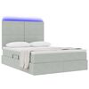 vidaXL Lit avec rangement et LED Gris clair 140 x 200 cm Velours