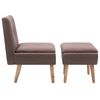 vidaXL Fauteuil sans accoudoirs avec repose-pied marron tissu