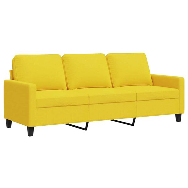 vidaXL Canap&eacute; &agrave; 3 places Jaune clair 180 cm Tissu