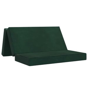 vidaXL Canap&eacute;-lit pliable 140 x 67 x 45 cm Vert fonc&eacute;