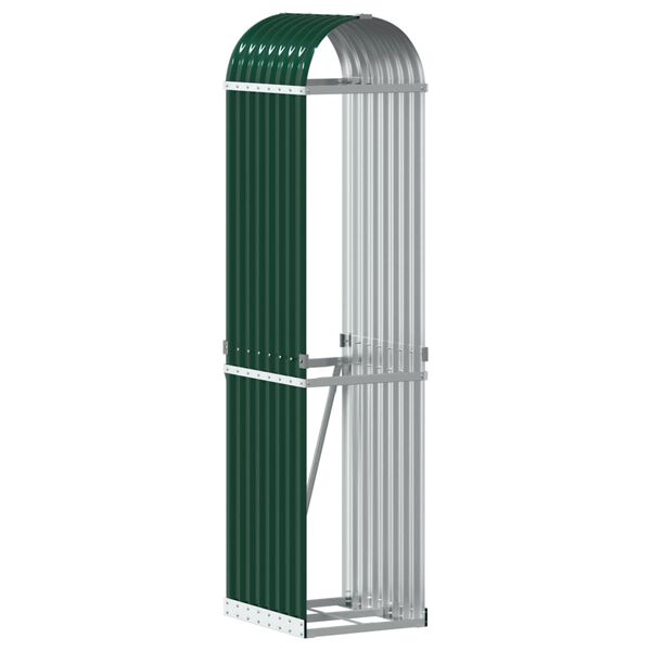 vidaXL Porte-bûches vert 40x45x170 cm acier galvanisé