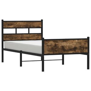 vidaXL Cadre de lit sans matelas ch&ecirc;ne fum&eacute; 90x190cm bois d'ing&eacute;nierie
