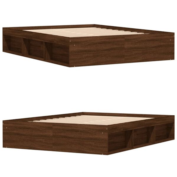 vidaXL Cadre de lit sans matelas ch&ecirc;ne marron 140x200 cm