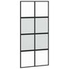 vidaXL Porte coulissante noir 102,5x205 cm verre tremp&eacute; aluminium