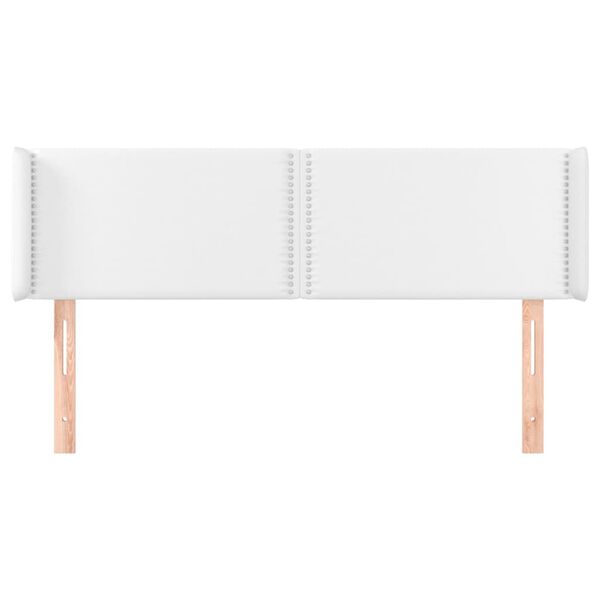 vidaXL T&ecirc;te de lit avec oreilles Blanc 147x16x78/88 cm Similicuir