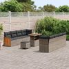 vidaXL Ensemble de canap&eacute; de jardin avec coussin 11 pcs Gris