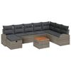 vidaXL Ensemble de canap&eacute; de jardin avec coussin 9 pcs Gris Poly rotin