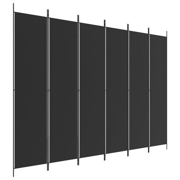 vidaXL Cloison de s&eacute;paration 6 panneaux Noir 300x220 cm Tissu