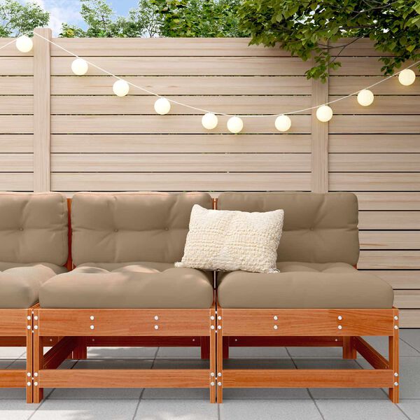 vidaXL Sofa de jardin milieu Pin massif Brun Cir&eacute; 124 x 62 x 70,5 cm