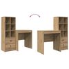 vidaXL Bureau avec tiroir 2 pcs Ch&ecirc;ne artisanal
