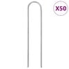 vidaXL Piquets de sol en forme de U 50 pcs 15x3,5 cm acier galvanis&eacute;