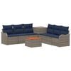 vidaXL Ensemble de Canap&eacute;s 8 pc Gris et bleu marine