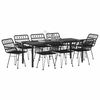 vidaXL Ensemble de salle &agrave; manger pour jardin 9 pcs Noir