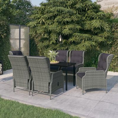 vidaXL Ensemble à manger de jardin 7 pcs Gris clair