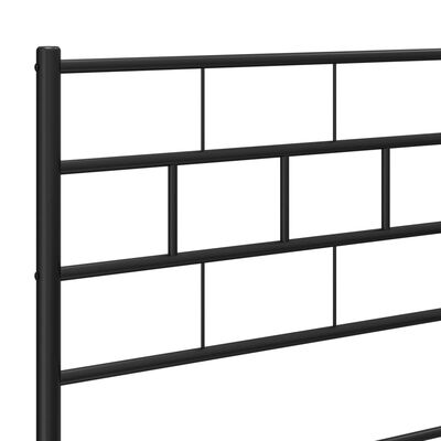 vidaXL Cadre de lit métal sans matelas avec tête de lit noir 107x203cm