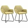 vidaXL Chaises &agrave; manger lot de 2 vert tissu