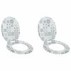 vidaXL Si&egrave;ge de toilette &agrave; fermeture douce 2 pi&egrave;ces 44 x 38 cm