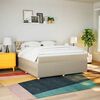 vidaXL Sommier &agrave; lattes de lit avec matelas Cr&egrave;me 180x200 cm Tissu