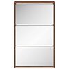 vidaXL Armoire &agrave; chaussures miroir 3niveaux Ch&ecirc;ne marron 63x17x102,5cm