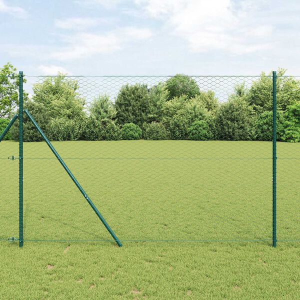 vidaXL Cl&ocirc;ture hexagonale Vert 1,5 x 100 m PVC