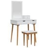 vidaXL Ensemble de Coiffeuse FAUSKE 4 pcs Blanc 76 x 50 x 143 cm
