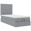 vidaXL Cadre de lit ottoman et matelas gris clair 90x190 cm tissu