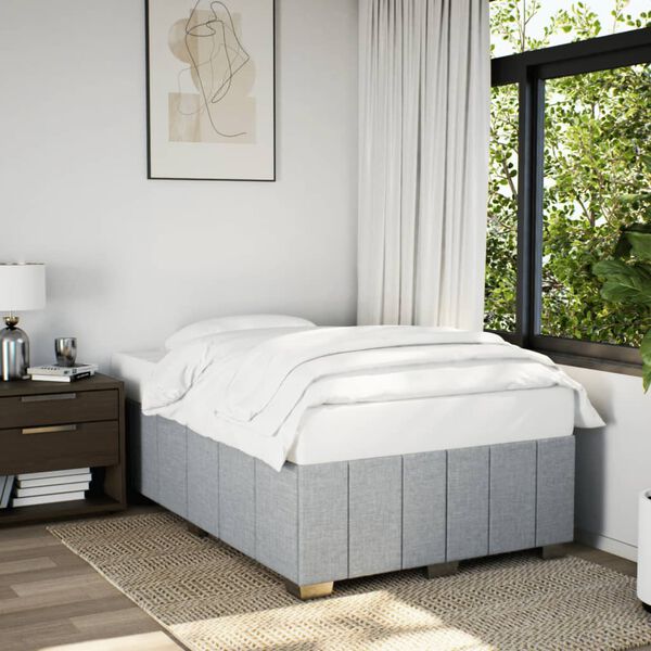 vidaXL Cadre de lit sans matelas gris clair 120x200 cm tissu