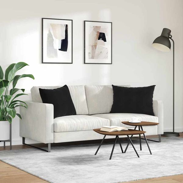 vidaXL Coussins de canap&eacute; 2 pcs Noir 70 x 50 cm