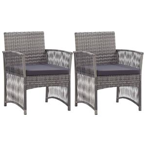 vidaXL Fauteuils de jardin coussins lot de 2 Anthracite R&eacute;sine tress&eacute;e