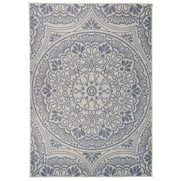 vidaXL Tapis &agrave; tissage plat d'ext&eacute;rieur 140x200 cm Motif bleu