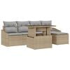 vidaXL Ensemble de canap&eacute; de jardin 6 pc Beige et Gris clair polyrotin