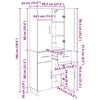vidaXL Haut Armoire avec tiroir 2 pcs Ch&ecirc;ne noir 69,5 x 34 x 180 cm