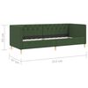 vidaXL Lit avec &eacute;clairage USB Vert fonc&eacute; Tissu 90x200 cm