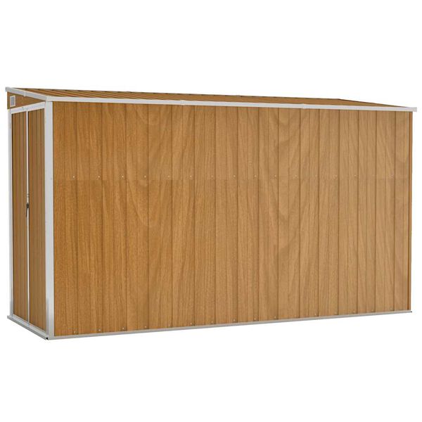 vidaXL Abri de jardin mural marron 118 x 288 x 178 cm Acier galvanis&eacute;