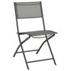 vidaXL Chaises de jardin pliables lot de 4 Gris Acier et textil&egrave;ne