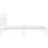 vidaXL Cadre de lit m&eacute;tal sans matelas et t&ecirc;te de lit blanc 150x200 cm