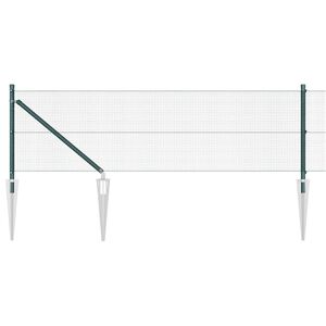 vidaXL Cl&ocirc;ture en fil soud&eacute; avec pointes 10 x 0,8 m Vert Maille