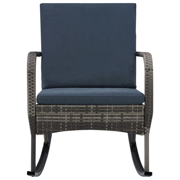 vidaXL Chaise &agrave; bascule de jardin R&eacute;sine tress&eacute;e Anthracite