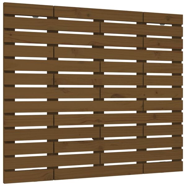 vidaXL T&ecirc;te de lit murale Marron miel 126x3x91,5 cm Bois massif de pin