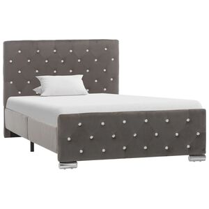 vidaXL Cadre de lit sans matelas gris velours 100x200 cm