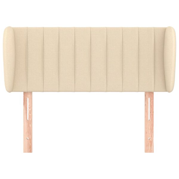 vidaXL T&ecirc;te de lit avec oreilles Cr&egrave;me 93x23x78/88 cm Tissu