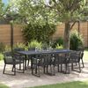vidaXL Ensemble de salle &agrave; manger pour jardin 9 pcs Noir polyrotin